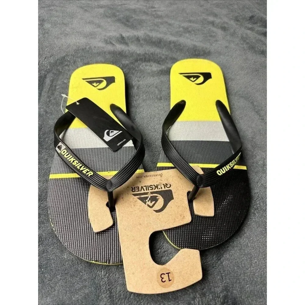 Quiksilver Men’s Molokai Sunset Flip Flop Black Sandals Size 13
